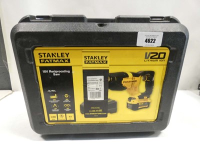 Lot 4622 - Cased Stanley Fatmax 18V reciprocating saw...