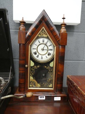 Lot 5015 - American walnut mantle clock