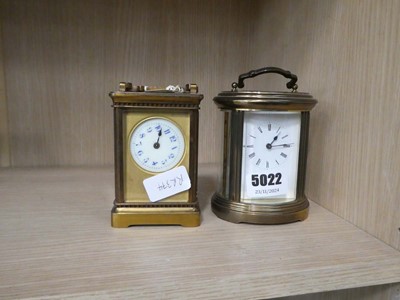 Lot 5022 - 2 brass carriage clocks