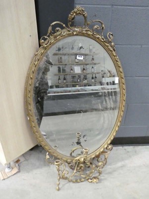 Lot 5026 - Oval Georgian mirror with candle sconces under