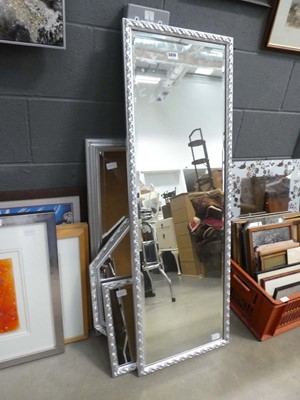 Lot 5059 - 4 mirrors in silver painted frames