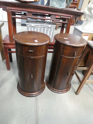 Lot 5109 - Pair of cylindrical shaped pot cupboards