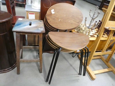 Lot 5110 - Four bentwood stacking chairs plus a...