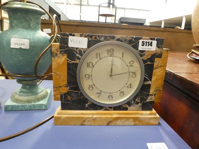 Lot 5114 - Marble art deco mantel clock