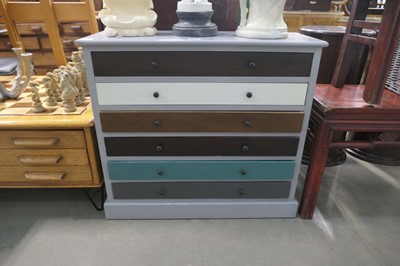 Lot 5093 - Painted multi drawer chest