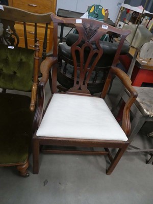 Lot 5131 - Georgian armchair with drop in seat