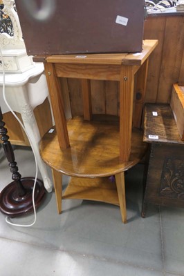 Lot 5155 - Pine side table plus a circular beech table