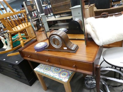 Lot 5205 - Teak 3 drawer dressing table with 3 panel mirror