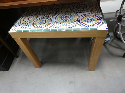 Lot 5207 - Tile topped Ikea lamp table