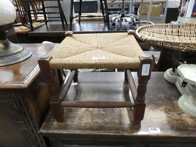 Lot 5160 - Strung oak stool