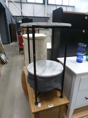 Lot 5209 - Faux marble 2 tier side table, plus kidney...