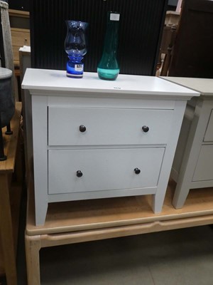 Lot 5212 - Contemporary white painted 2 drawer chest