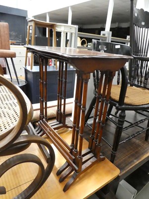 Lot 5187 - Mahogany nest of three tables