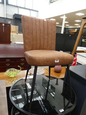 Lot 5221 - Brown leather effect dining chair