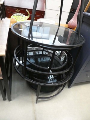 Lot 5222 - 2 Pairs of circular coffee tables with tables...