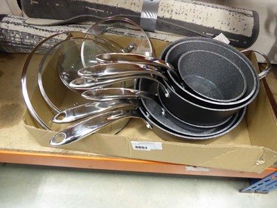 Lot 3051 - Tray of loose pots/pans