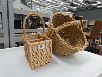 Lot 5231 - Wicker step basket, plus one other