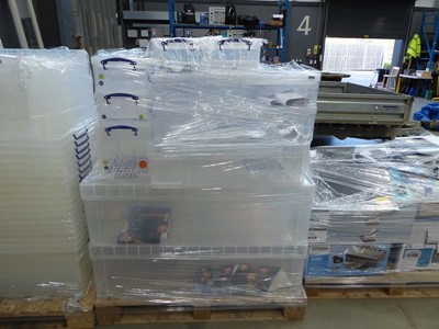 Lot 4250 - Pallet containing large assortment of plastic...