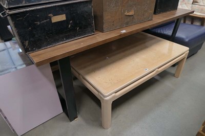 Lot 5248 - Metal and pine effect dining table