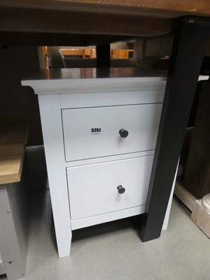 Lot 5251 - White painted 2 drawer bedside cabinet