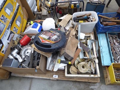 Lot 4352 - Pallet of assorted items to include tools,...