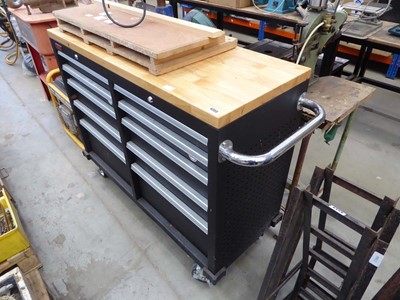 Lot 4355 - CSPS toolbox on castors with timber top