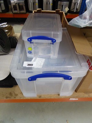 Lot 3082 - Mixed size Really Useful storage boxes