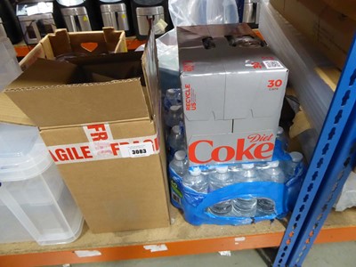 Lot 3083 - Pack of diet coke plus pack of water and a box...