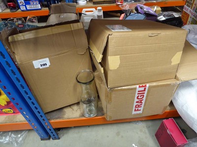 Lot 3105 - Quantity of glass jars/vases plus other mixed...