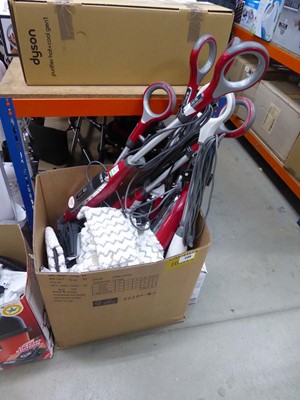 Lot 3168 - Large box of loose Shark steam mops and vacuum...