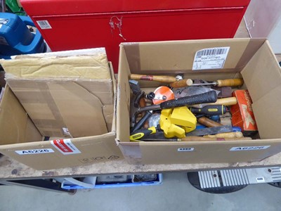 Lot 4380 - Assortment of tools in 2 boxes inc. hammers,...