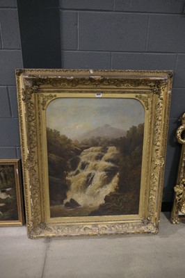 Lot 5029 - Victorian oil on canvas, Highland scene with...