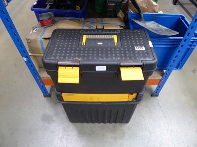 Lot 4399 - Zag 2-tier mobile toolbox with assorted tools...