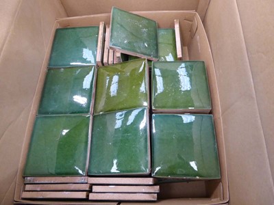 Lot 4405 - Box of green tiles