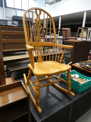 Lot 5183 - Stick back pine rocking chair