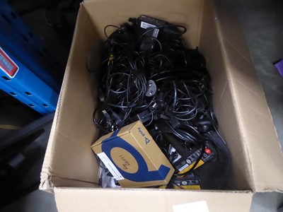 Lot 2340 - Box containing headphones and power leads