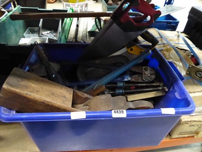 Lot 4430 - Assortment of tools to include bolt cutters, g...