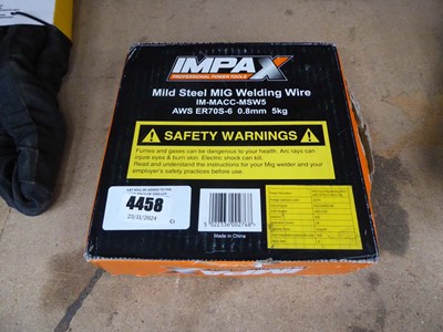 Lot 4458 - Impax Mild Steel mig welding wire roll