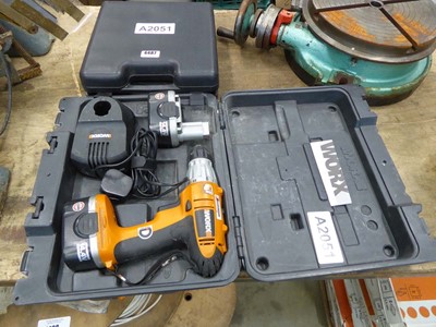 Lot 4487 - Worx cordless drill with 2 batteries and...