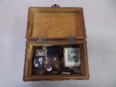 Lot 2370 - Box containing coins and bank notes