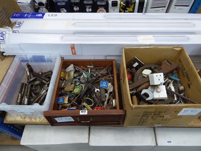 Lot 4512 - Assortment of tools across 3 boxes inc....