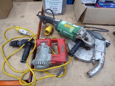 Lot 4515 - Hitachi 110v angle grinder and Hilti TE17 110v...