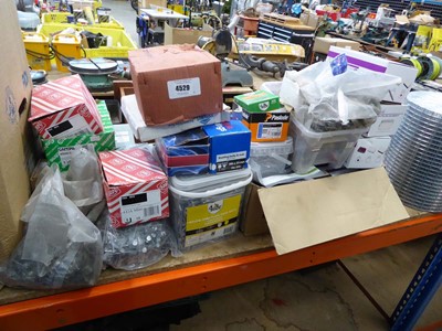 Lot 4529 - Assortment of screws, fixings, nails, lighting...