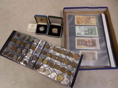 Lot 2467 - Tray containing 2 folders of various banknotes...