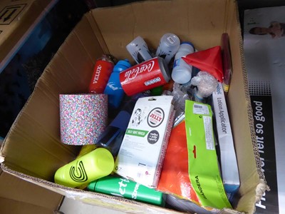 Lot 3380 - Box of assorted housewares, bottles etc