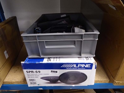 Lot 2556 - Box containing various car stereos etc. along...