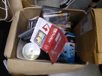 Lot 2562 - Box containing DVDs, PC games, video tapes,...