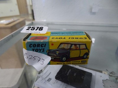 Lot 2576 - Corgi Toys Mini Cooper 249 with wicker work in...