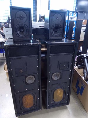 Lot 2596 - 4 speakers handmade in black wood