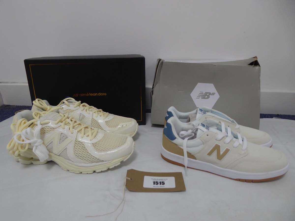 Lot 1515 - 2x Boxed pairs of New Balance trainers to...